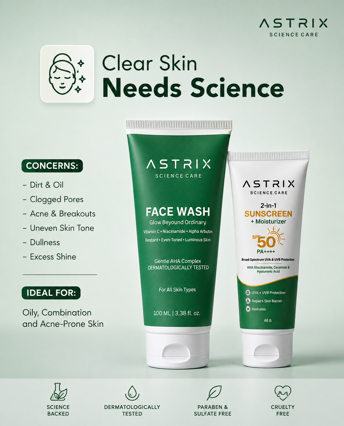 Glow Duo Combo — Face Wash + Sunscreen